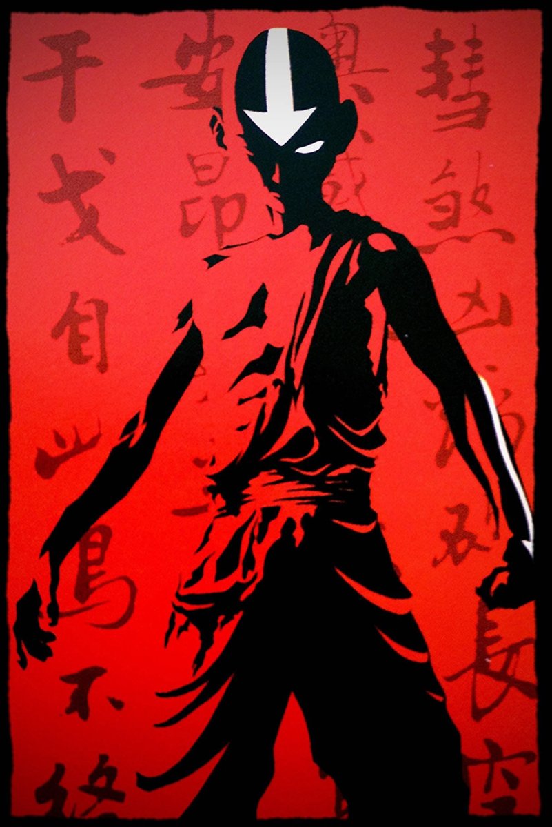 Avatar Aang Silhouette Decorative Painting (paper and canvas) art poster printing print