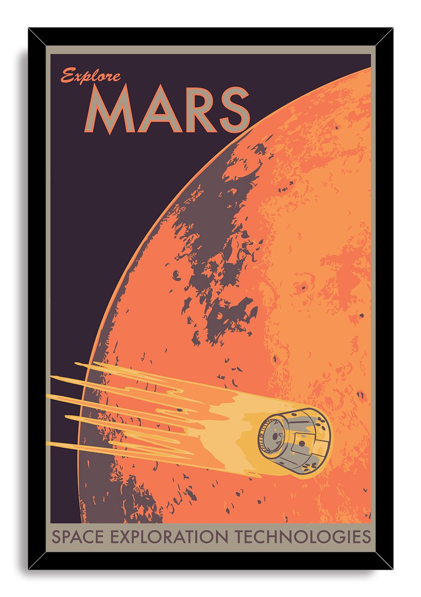 Explore Mars Space Travel Decorative Painting (paper and canvas) art poster printing print