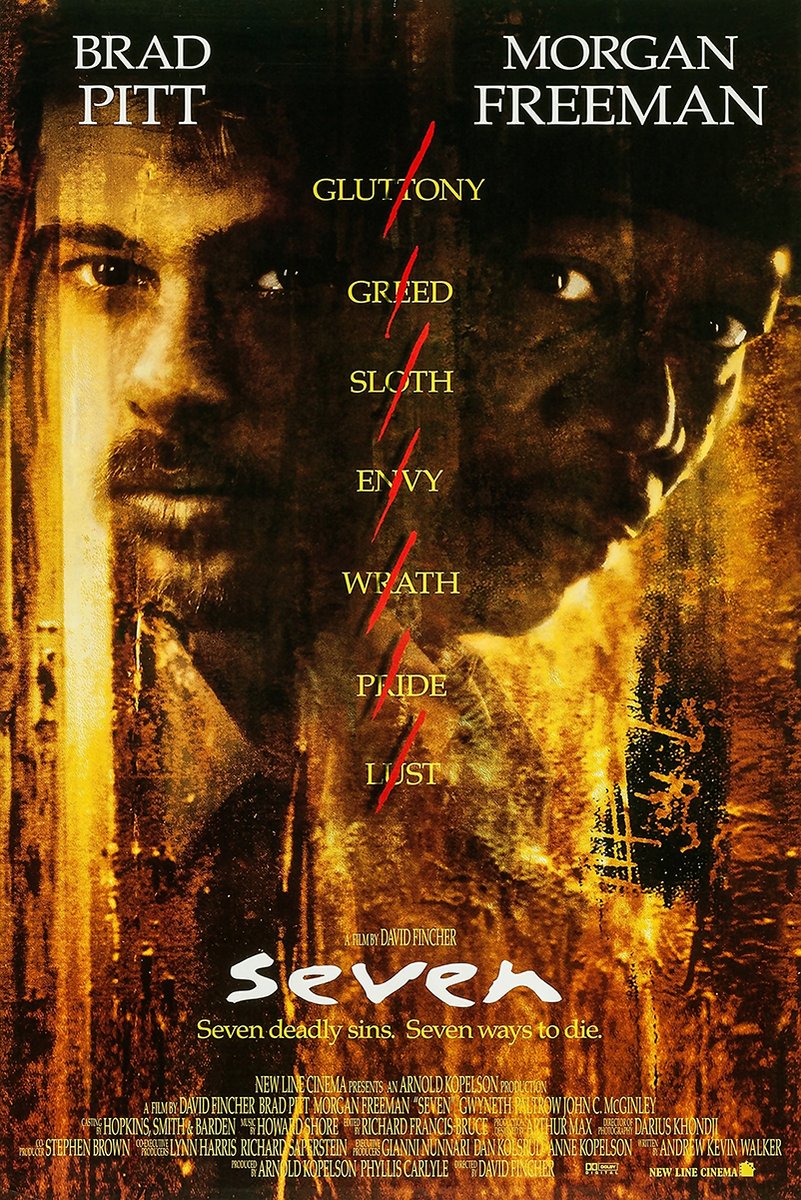 Seven Movie Brad Pitt Morgan Freeman Decorative Painting (paper and canvas) art poster printing print