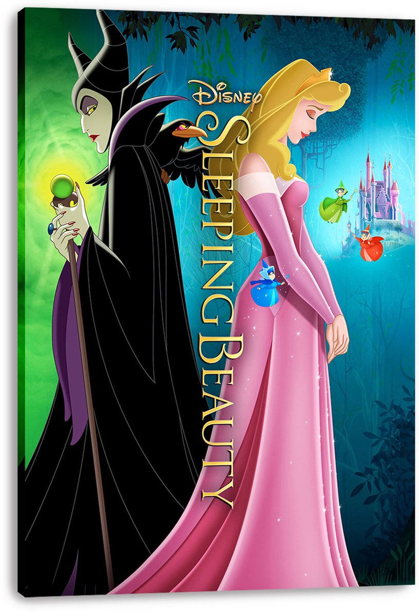 Disney Sleeping Beauty Maleficent Aurora Fairies Castle Decorative Painting (paper and canvas) art poster printing print