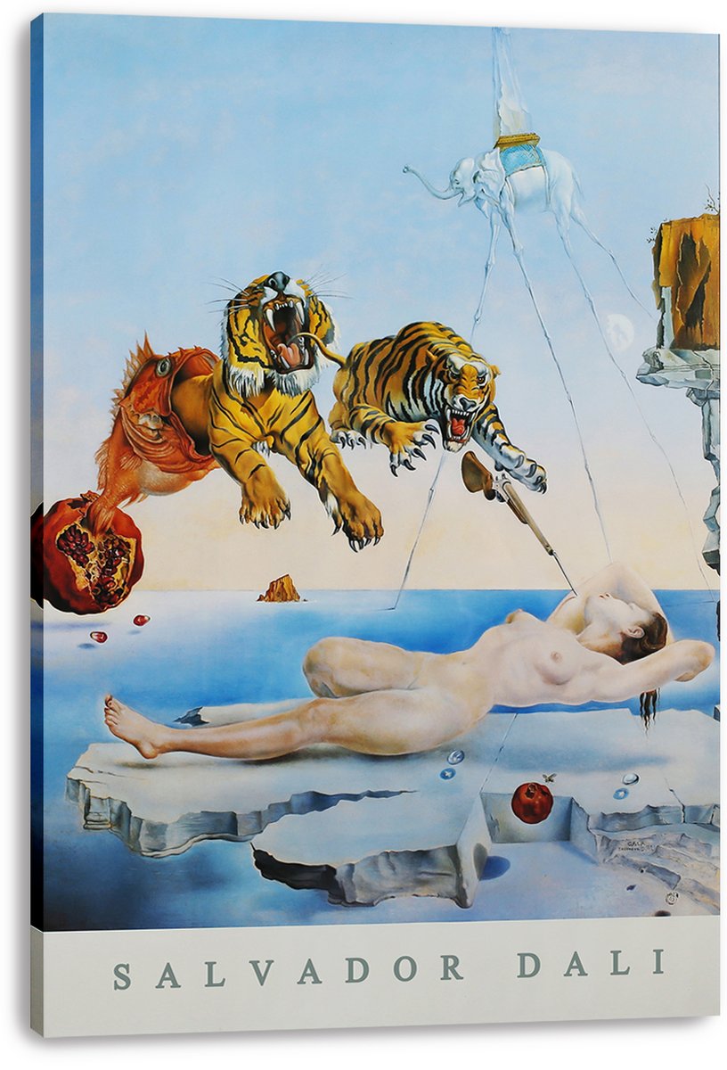 Salvador Dalí Surreal Dream Tigers Nude Decorative Painting (paper and canvas) art poster printing print