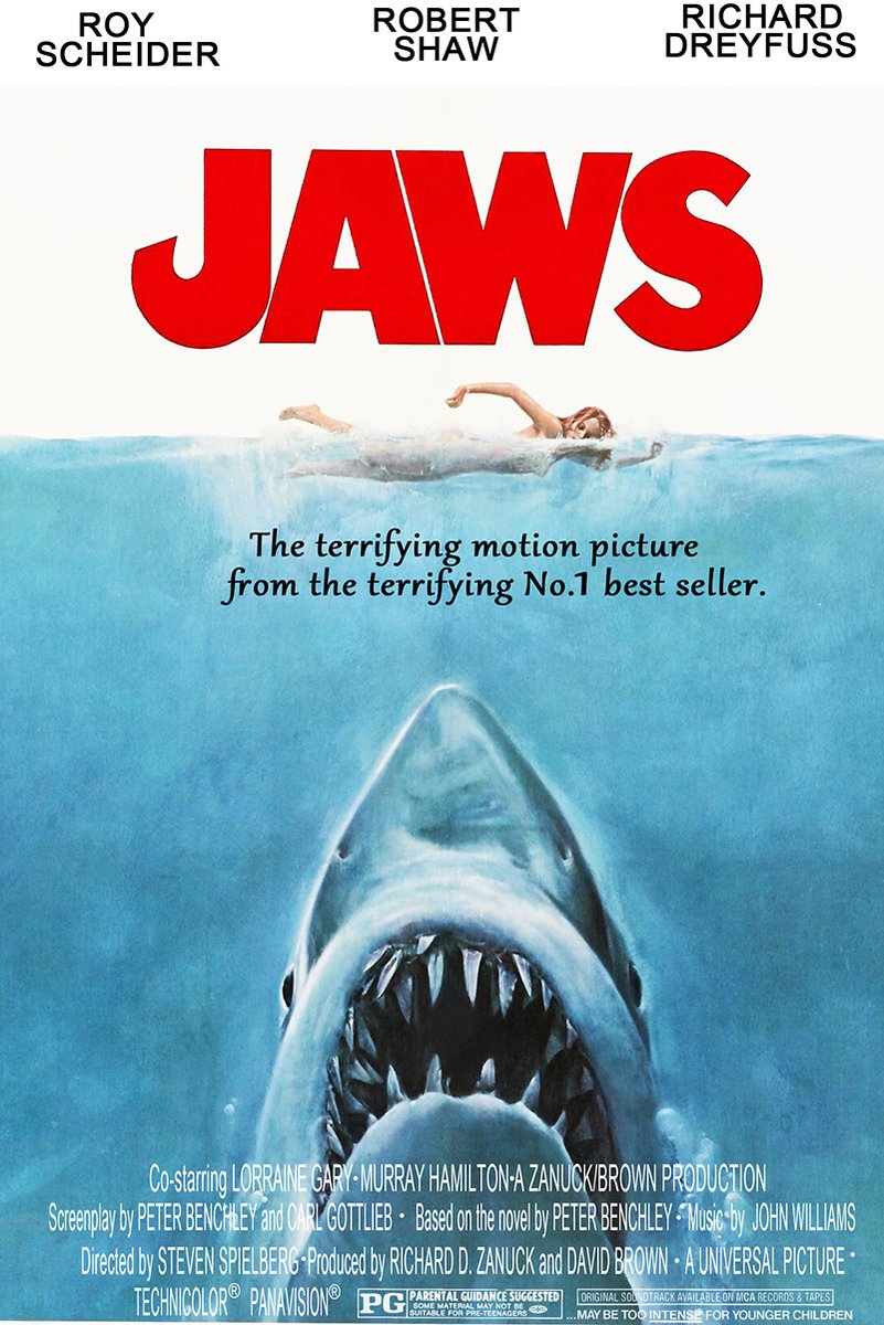 Jaws Movie Shark Decorative Painting (paper and canvas) art poster printing print