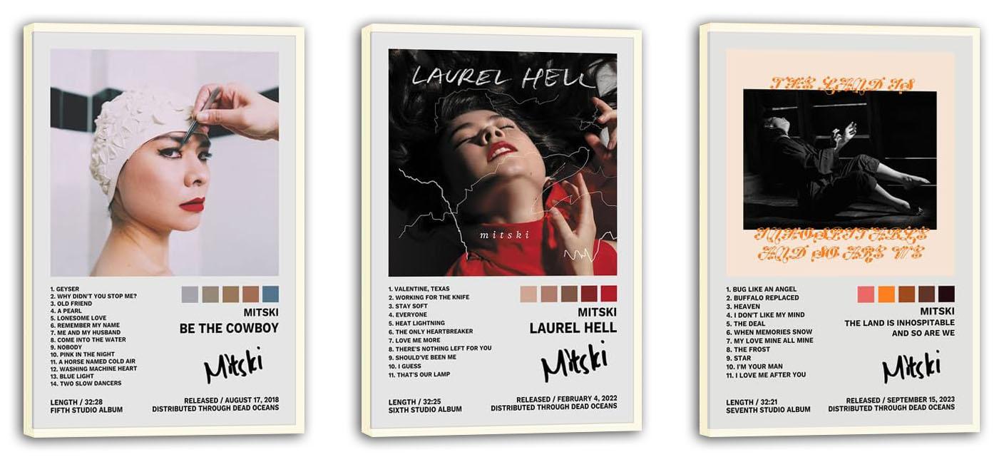 Mitski Poster A Set of 3 Album Decorative Painting Wall (paper and canvas) art poster printing print
