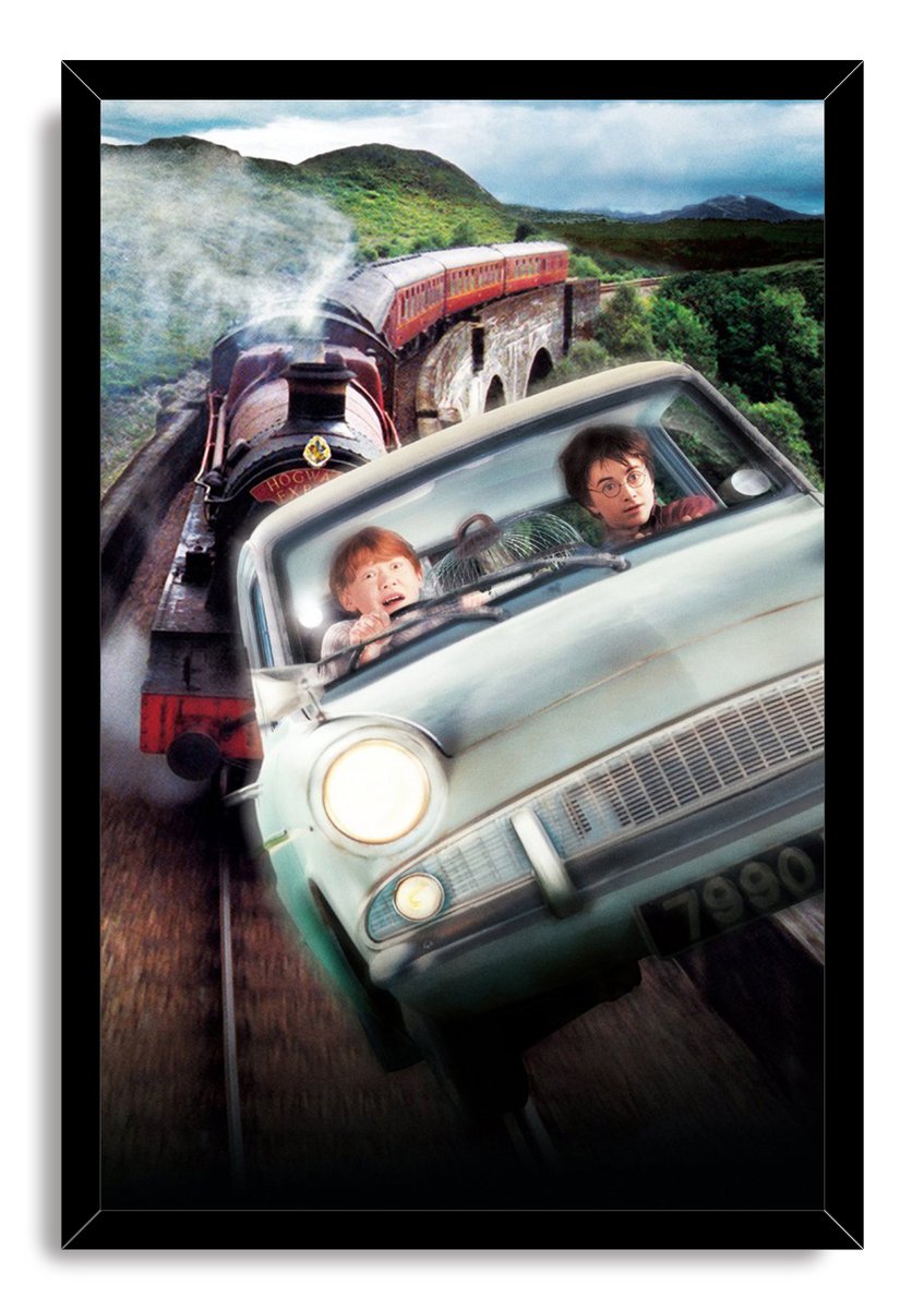 Harry Potter and Ron Weasley Flying Car Decorative Painting (paper and canvas) art poster printing print
