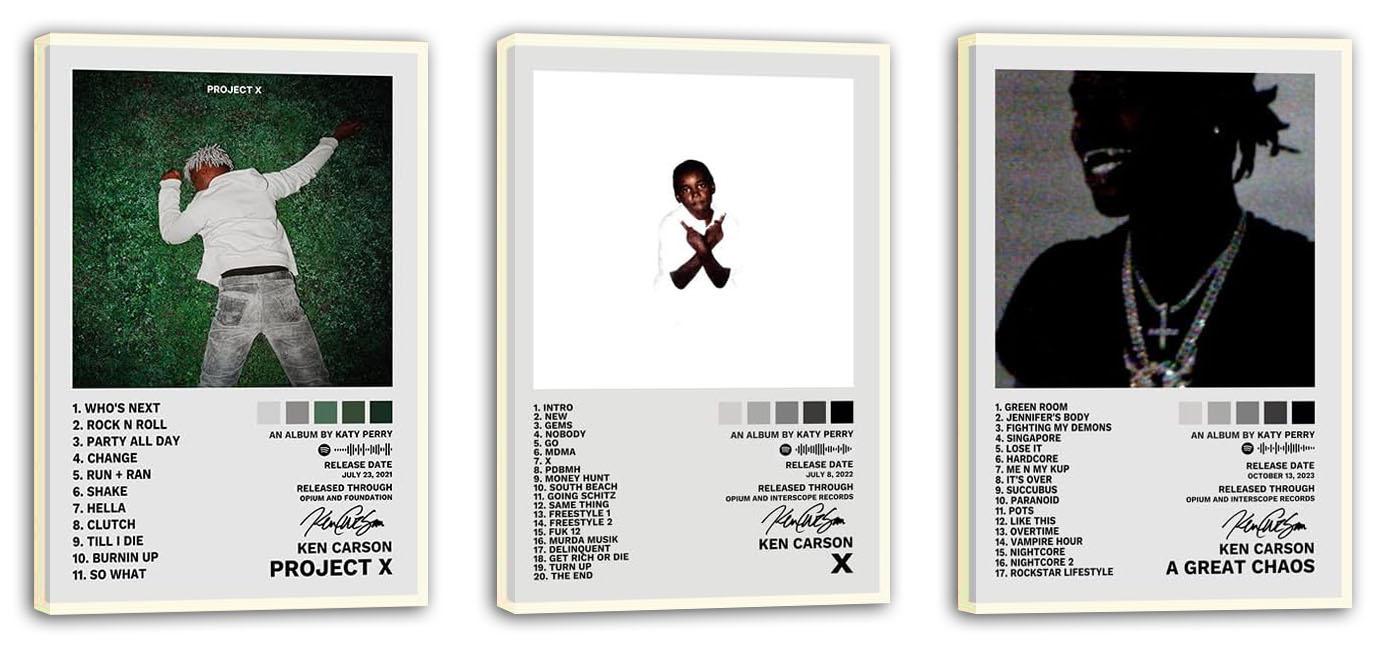 INOS Ken Carson Poster A Set of 3 Album Decorative Painting (paper and canvas) art poster printing print