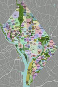 Washington D.C. Neighborhood Map Decorative Painting (paper and canvas) art poster printing print