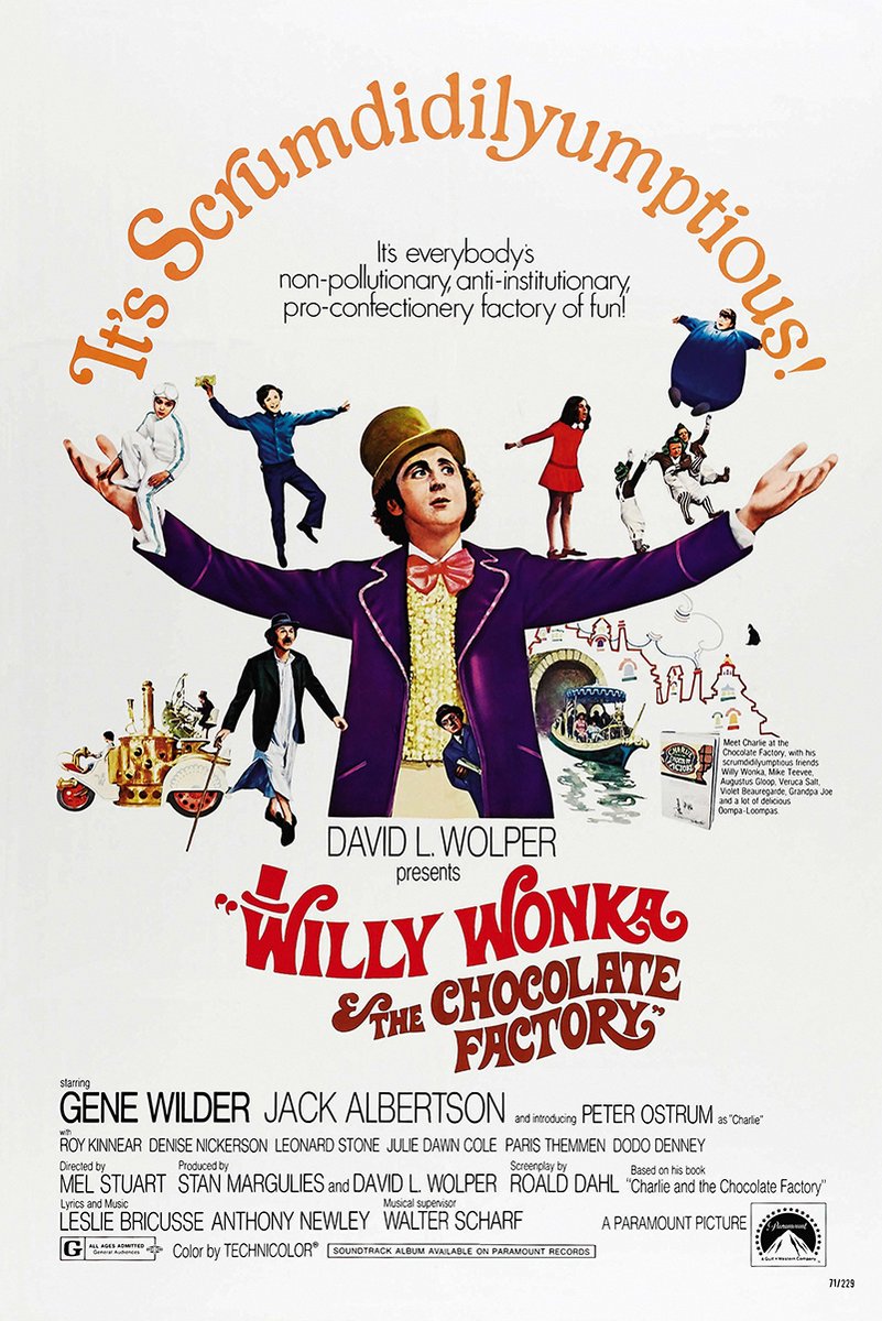 Willy Wonka & The Chocolate Factory Movie Decorative Painting (paper and canvas) art poster printing print