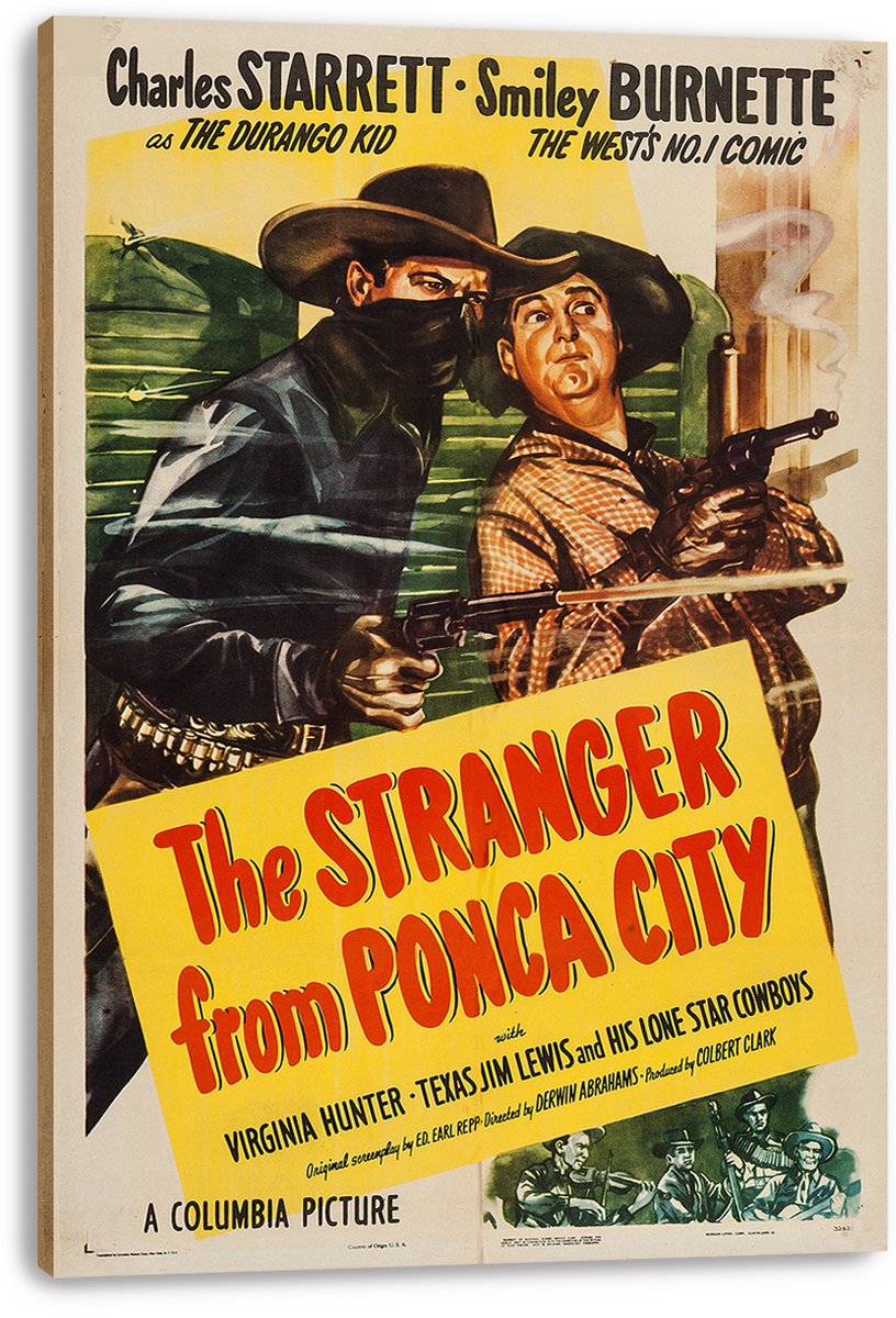 The Stranger from Ponca City Charles Starrett Smiley Burnette Western Movie Decorative Painting (paper and canvas) art poster printing print