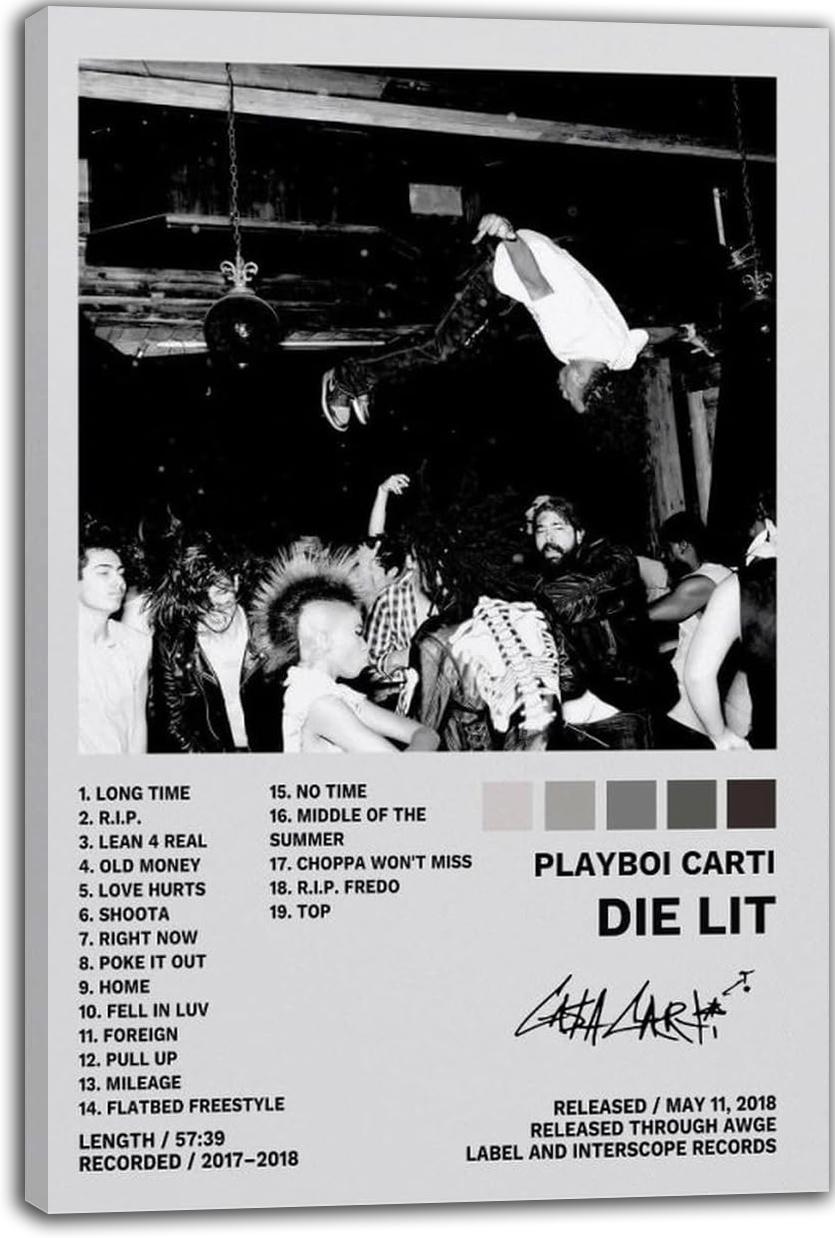 Playboi Carti Die Lit Album Music Poster for (Paper and Canvas) Art Poster Printing Print