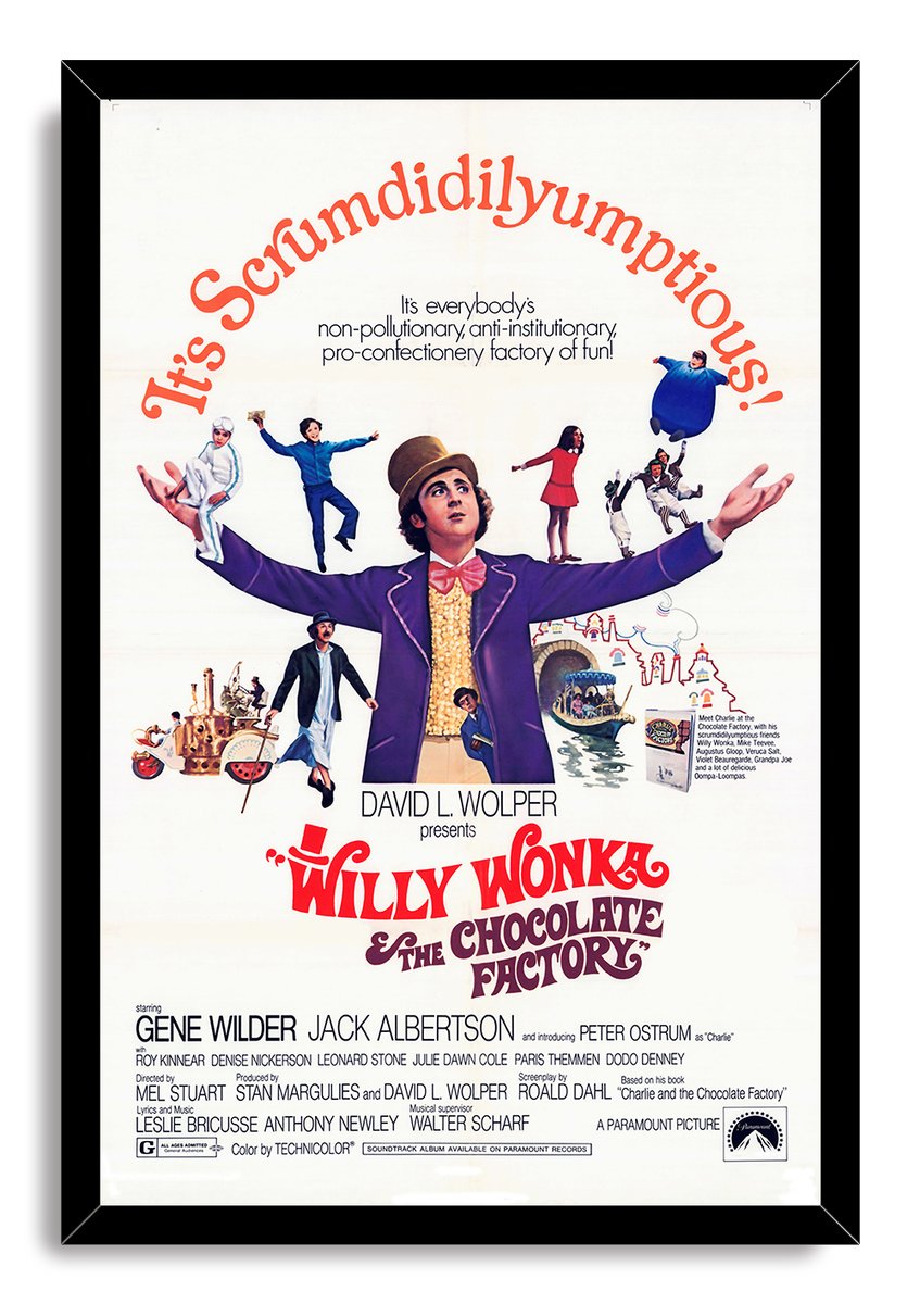 Willy Wonka & the Chocolate Factory Decorative Painting (paper and canvas) art poster printing print