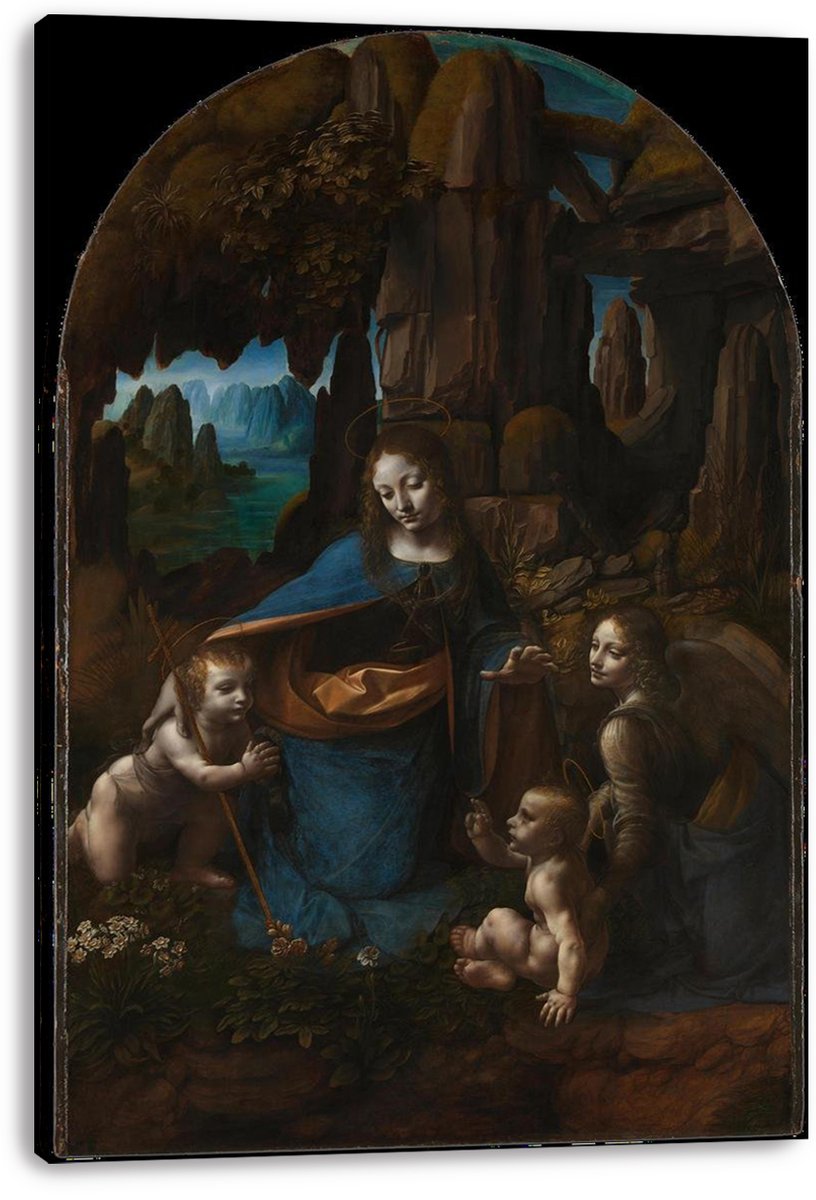 Virgin of the Rocks by Leonardo da Vinci Decorative Painting (paper and canvas) art poster printing print
