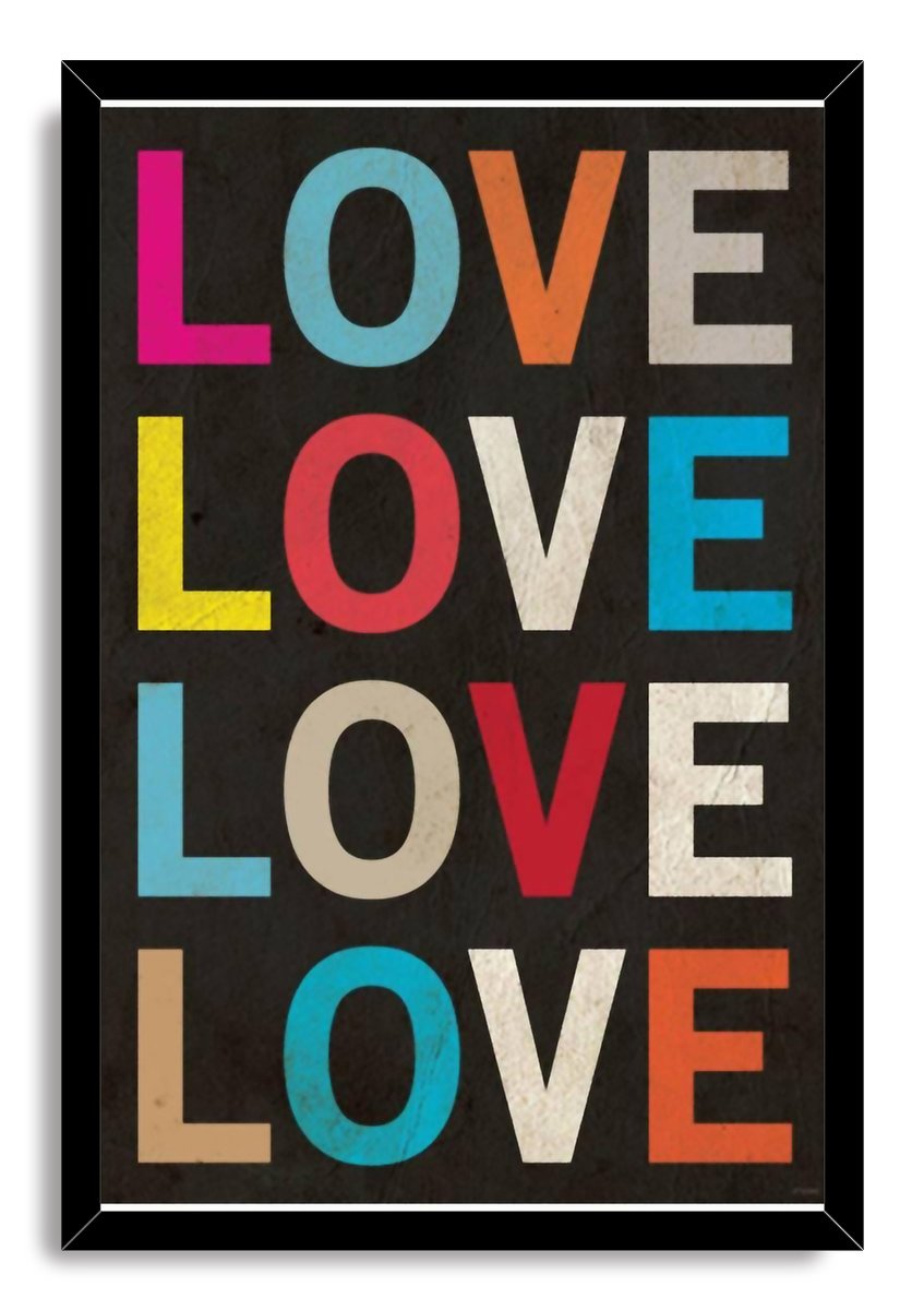 Colorful LOVE Text Decorative Painting (paper and canvas) art poster printing print
