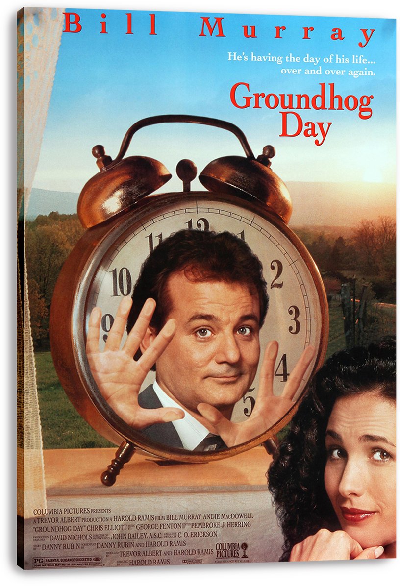 Groundhog Day Bill Murray Andie MacDowell Decorative Painting (paper and canvas) art poster printing print