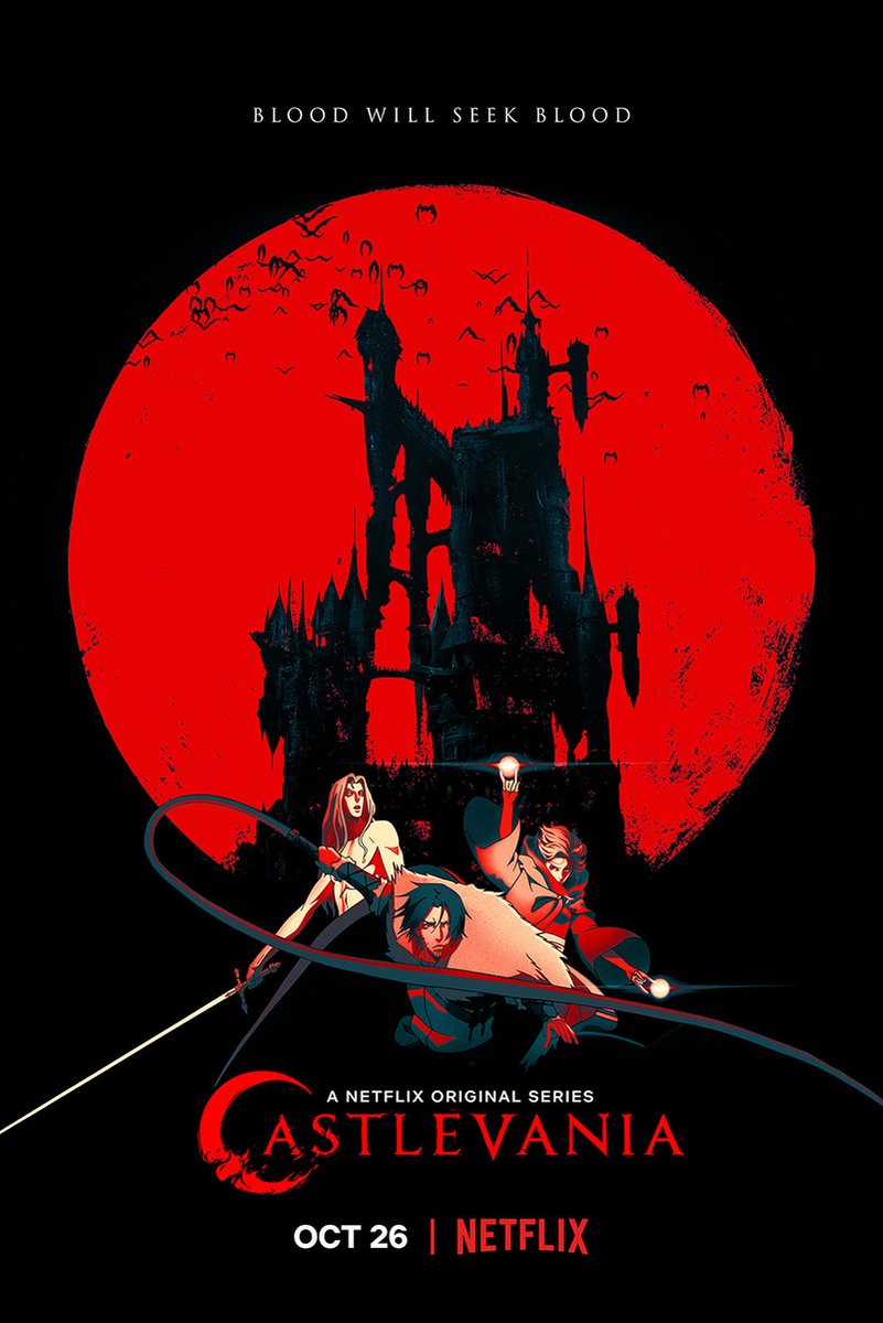 Castlevania Anime Series Characters and Castle Decorative Painting (paper and canvas) art poster printing print
