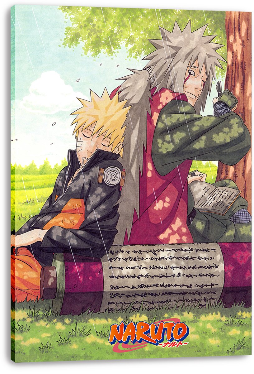 Naruto and Jiraiya Rainy Day Decorative Painting (paper and canvas) art poster printing print