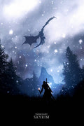Skyrim Dragonborn Fantasy Scene Decorative Painting (paper and canvas) art poster printing print