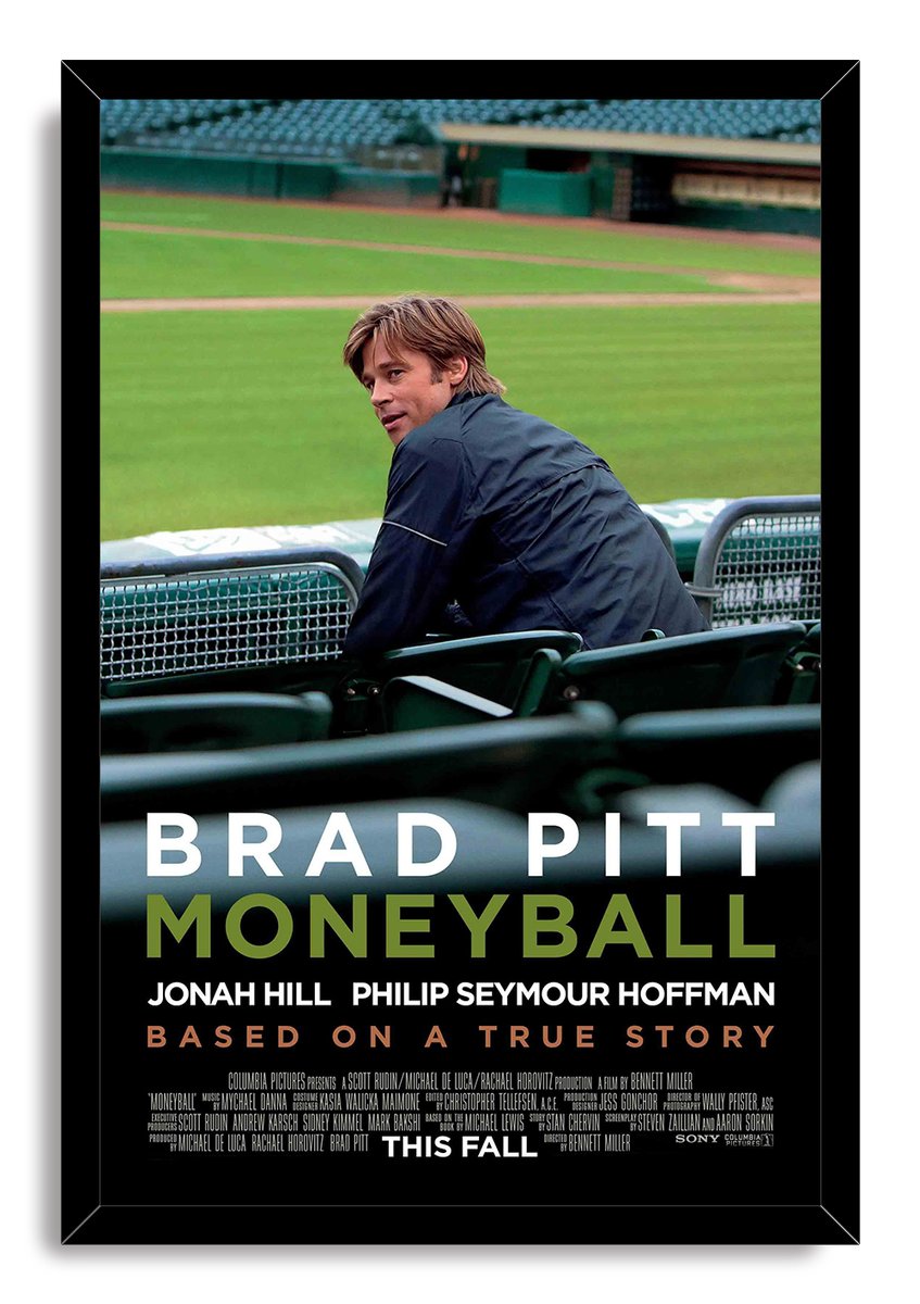 Moneyball Movie featuring Brad Pitt Decorative Painting (paper and canvas) art poster printing print
