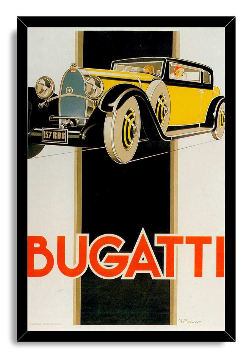 Bugatti Car Art Deco Decorative Painting (paper and canvas) art poster printing print