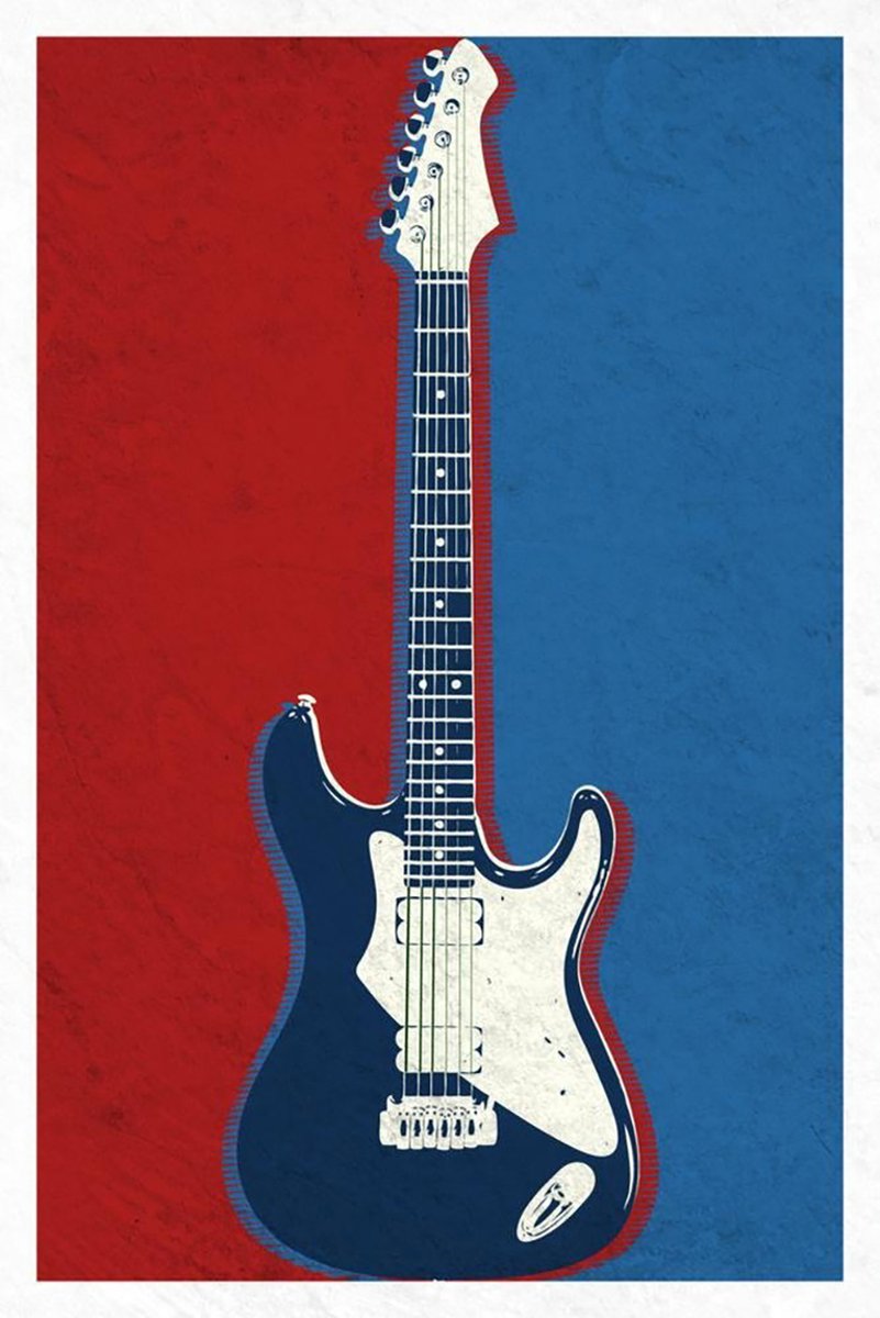Electric Guitar Decorative Painting (paper and canvas) art poster printing print