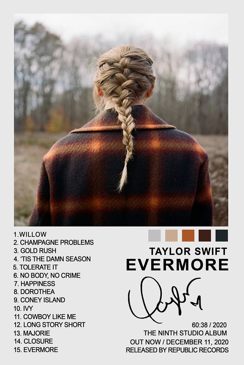 Taylor Swift Evermore Album Cover Decorative Painting (paper and canvas) art poster printing print