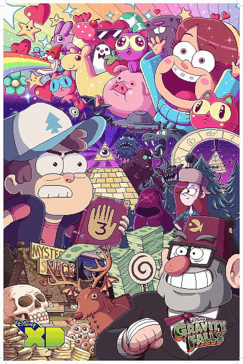 Gravity Falls Characters & Creatures Pixel Art Decorative Painting (paper and canvas) art poster printing print