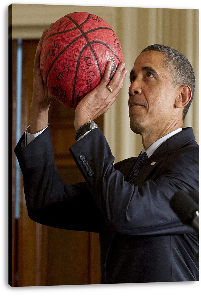 Barack Obama Basketball Decorative Painting (paper and canvas) art poster printing print