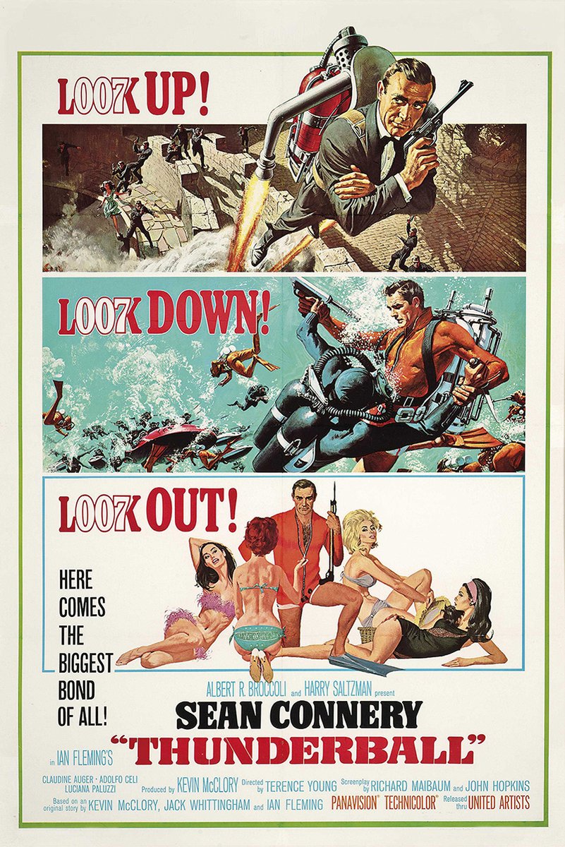 James Bond Thunderball Movie Poster Decorative Painting (paper and canvas) art poster printing print