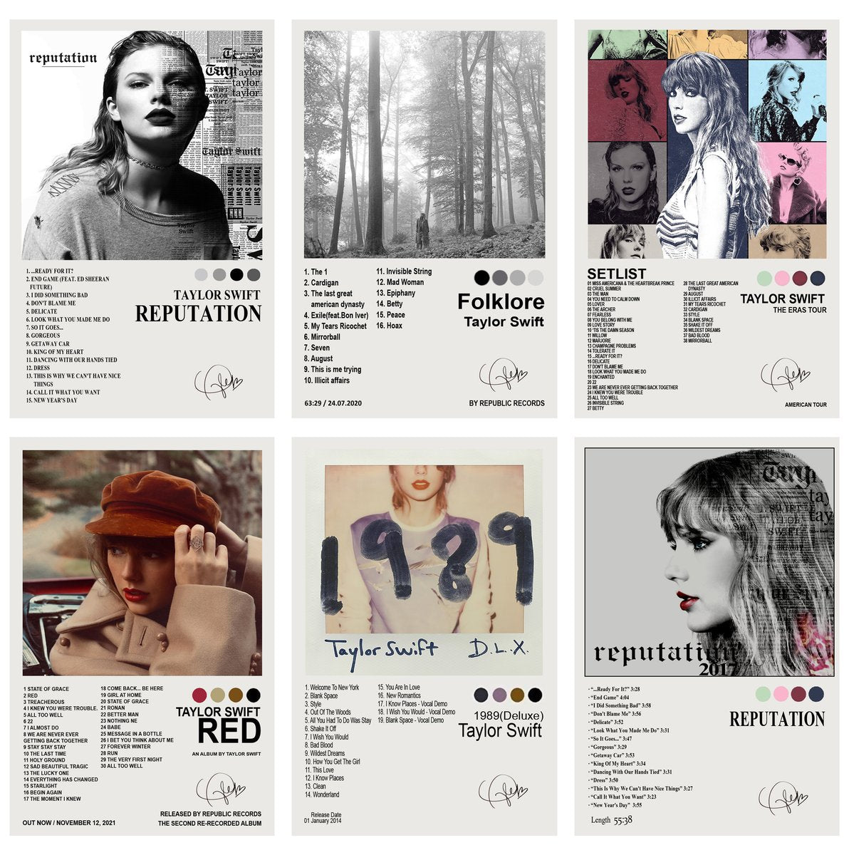 Taylor Swift Album Art Collection Decorative Painting (paper and canvas) art poster printing print