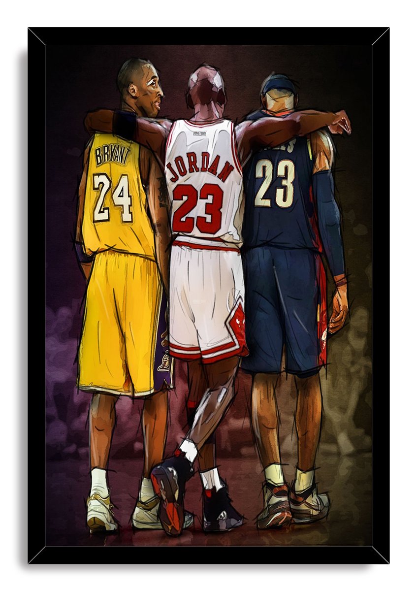 NBA Legends Kobe Jordan LeBron Decorative Painting (paper and canvas) art poster printing print