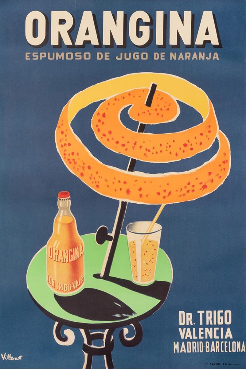 Vintage Orangina Beverage Advertisement Decorative Painting (paper and canvas) art poster printing print