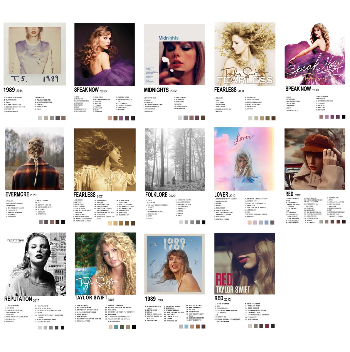 Taylor Swift Music Eras Album Covers Decorative Painting (paper and canvas) art poster printing print