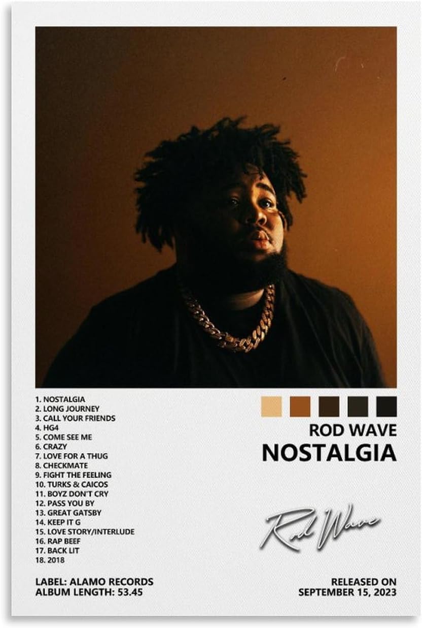 Rod Wave Nostalgia Album Cover Posters(Paper and Canvas) Art Poster Printing Print