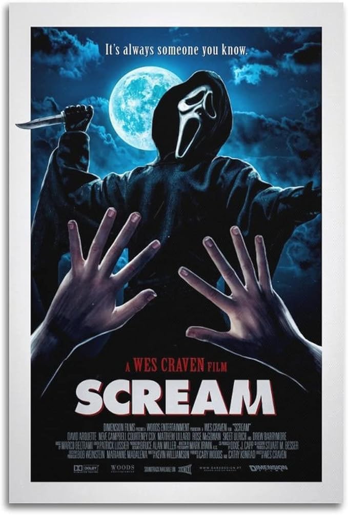 Scream Horror Movie Poster (Paper and Canvas) Art Poster Printing Print