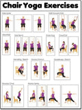 Chair Yoga Practice Poster for Seniors Yoga Room Painting Posters (Paper and Canvas) Art Poster Printing Print