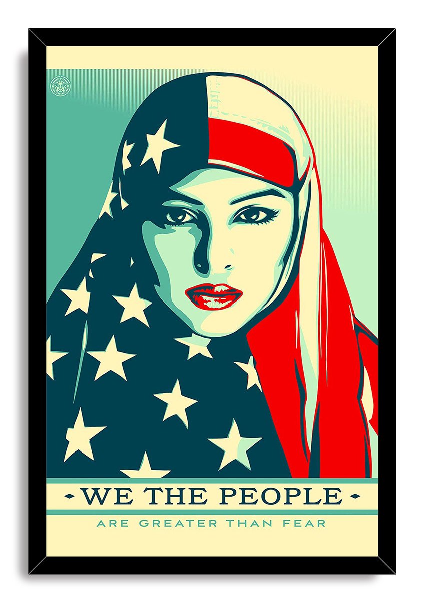 Patriotic Woman in Hijab Decorative Painting (paper and canvas) art poster printing print