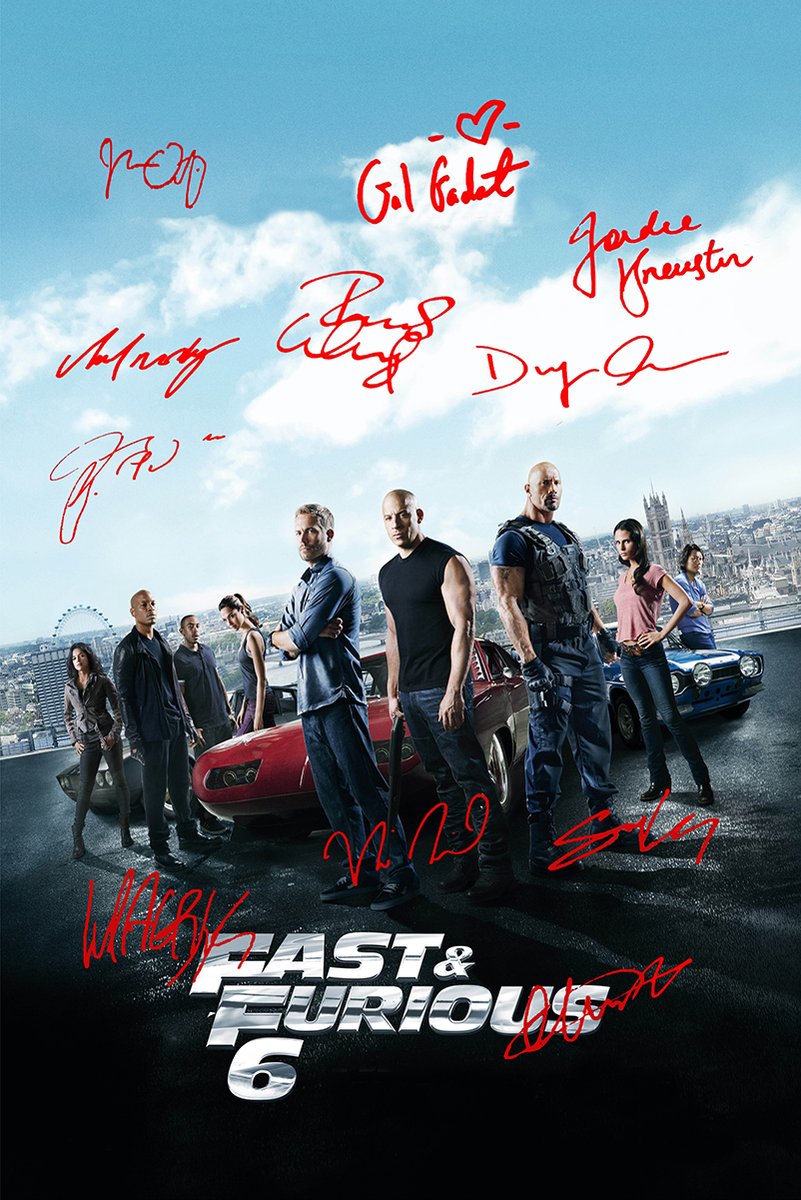 Fast & Furious 6 Cast Autographed Decorative Painting (paper and canvas) art poster printing print