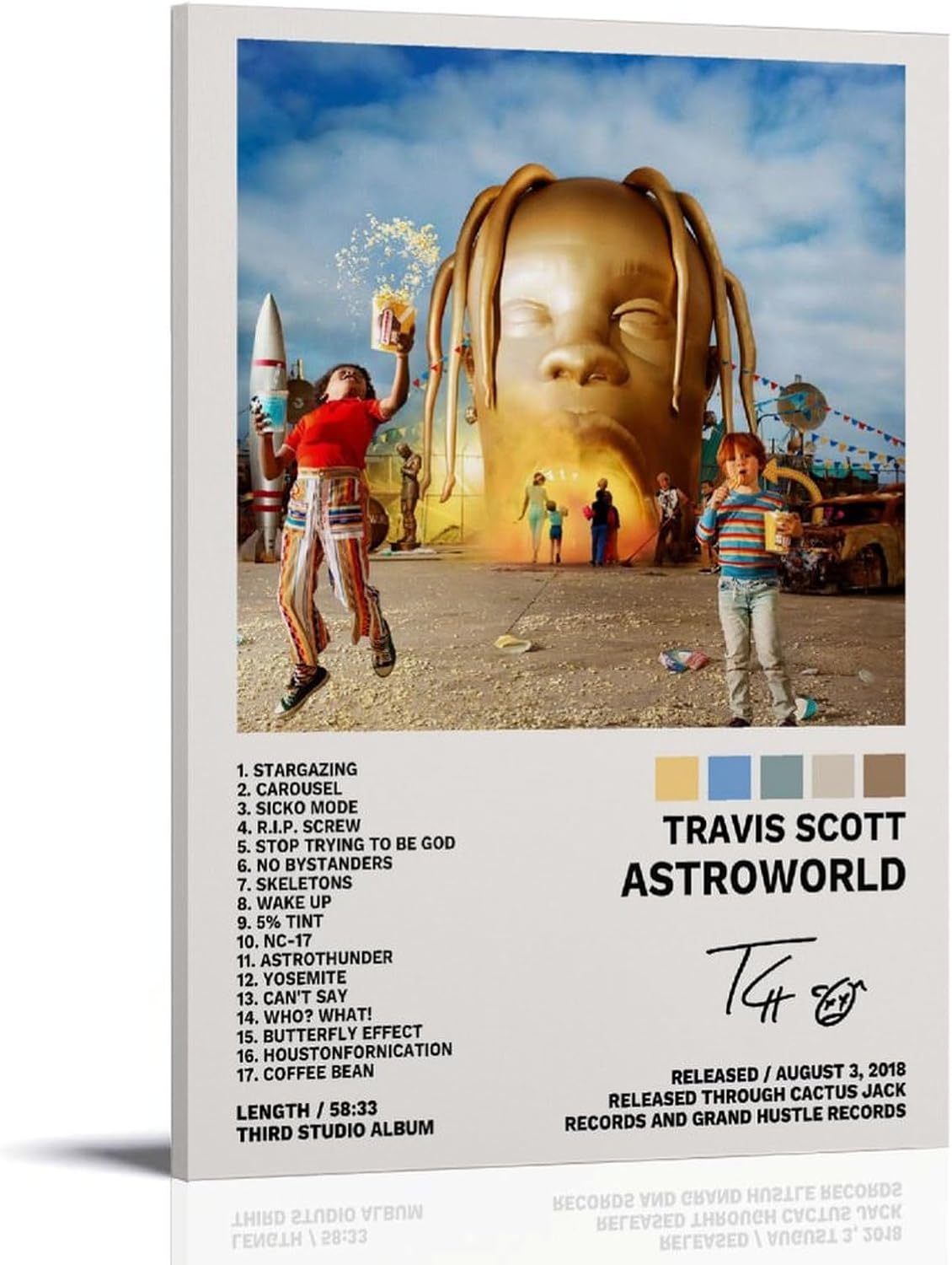 Travis Scott Poster Astroworld Album Cover for Room(Paper and Canvas) Art Poster Printing Print