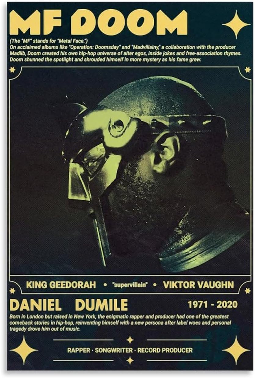 MF DOOM Poster Music for Room Aesthetic (Paper and Canvas) Art Poster Printing Print