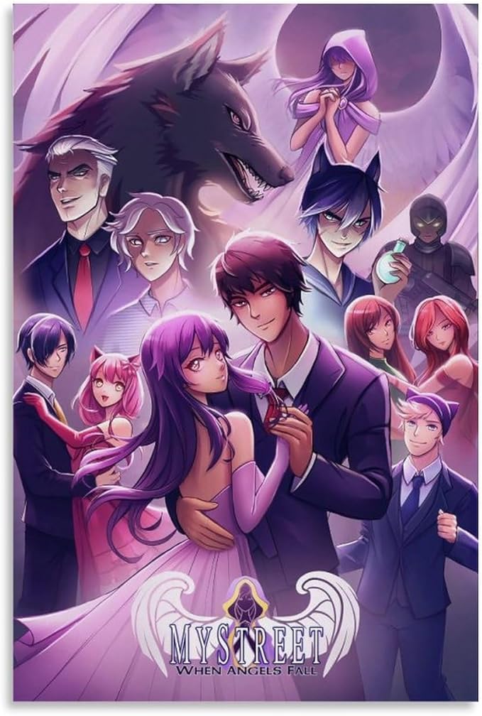 Aphmau Mystreet Anime Poster 90s Wall Art Room Aesthetic Decor (Paper and Canvas) Art Poster Printing Print