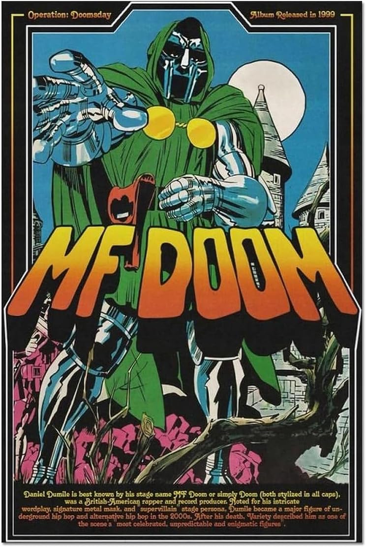 MF Doom Album Cover Hip hop Comic (Paper and Canvas) Art Poster Printing Print
