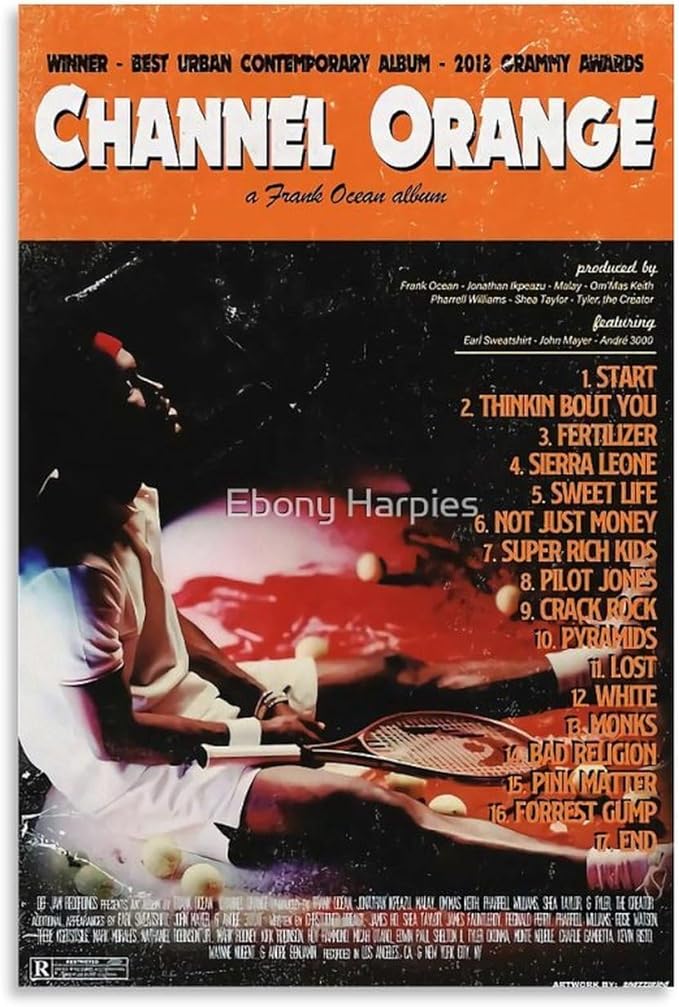 Frank Ocean Poster CHANNEL ORANGE Music for Room (Paper and Canvas) Art Poster Printing Print