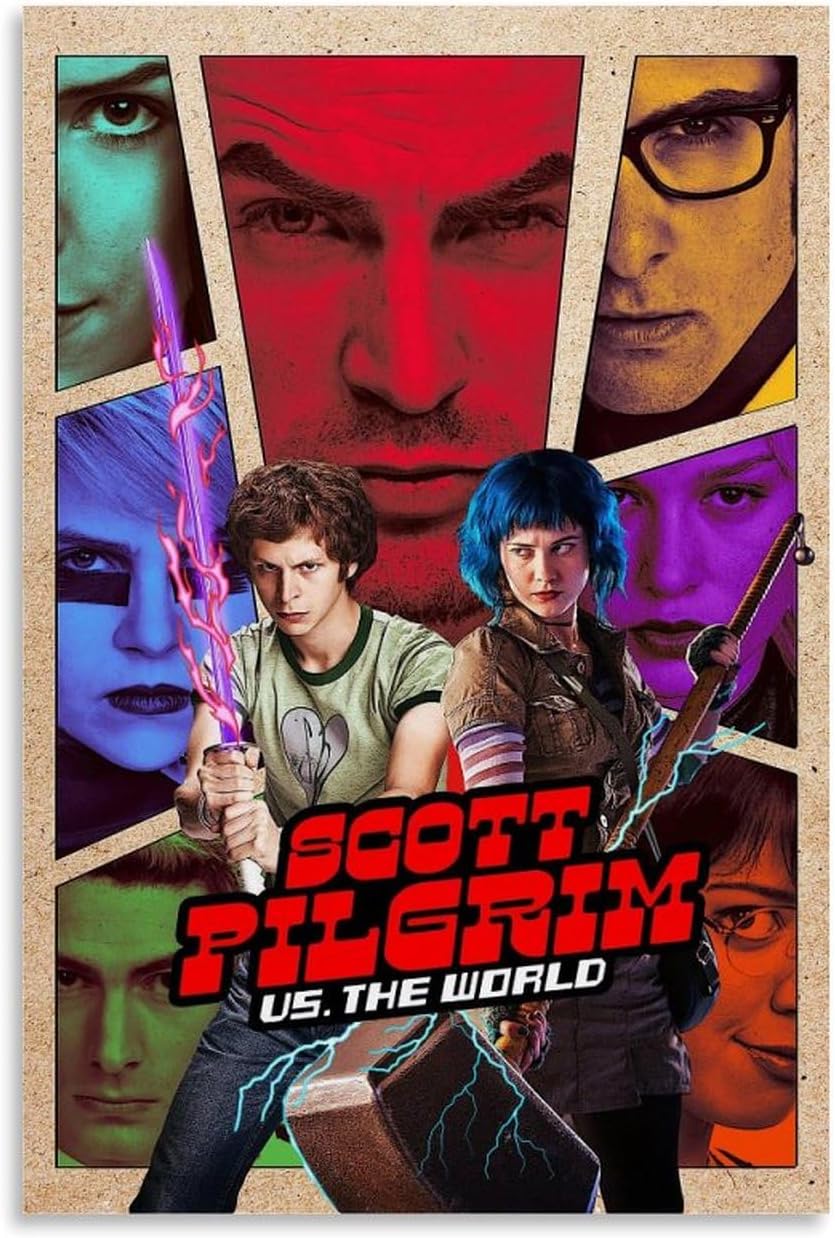 Scott Pilgrim Vs. The World Poster Movie Vintage Poster (Paper and Canvas) Art Poster Printing Print