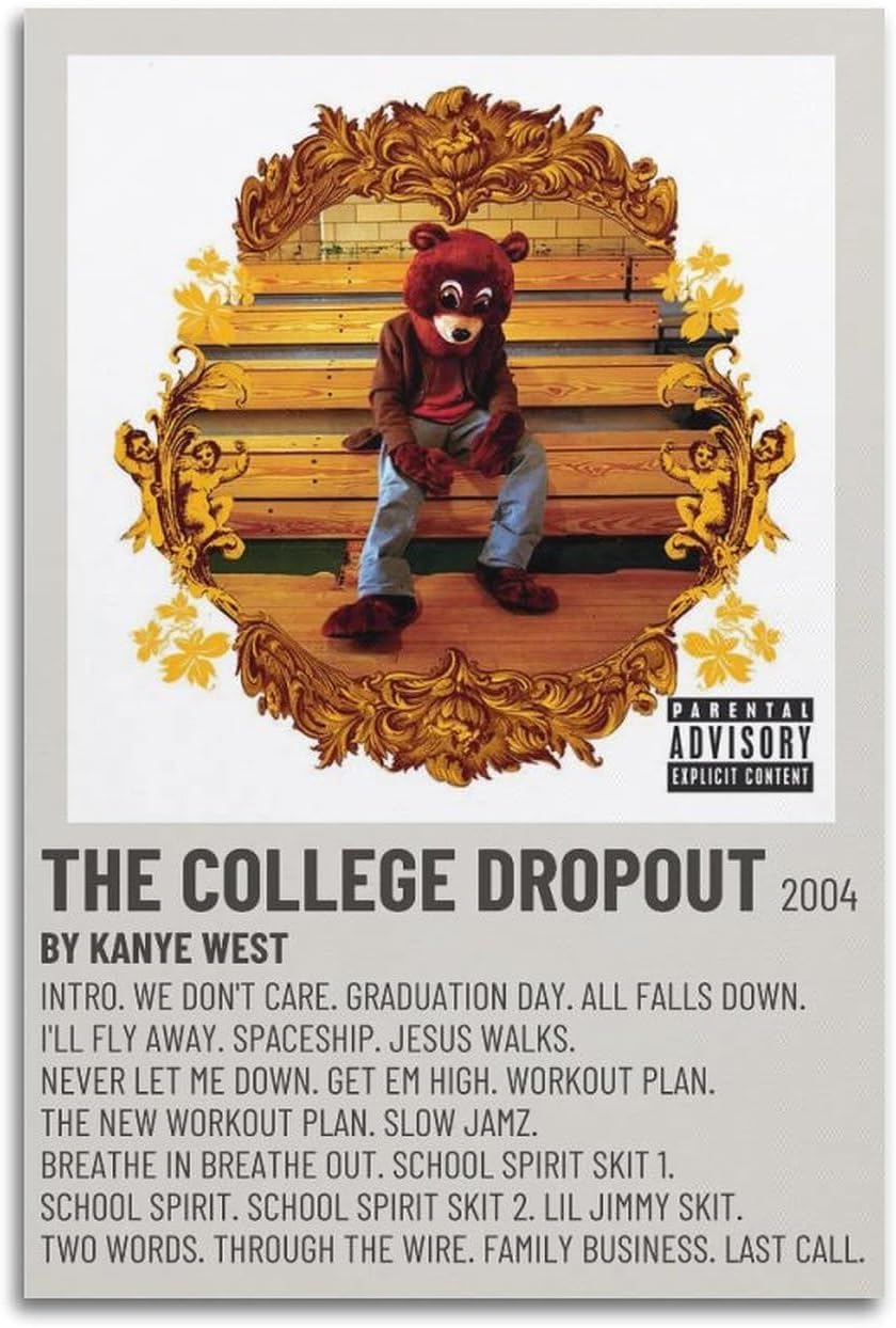 Rapper Kanye West Poster Album Cover Painting(Paper and Canvas) Art Poster Printing Print