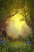 Enchanted Forest Castle Decorative Painting (paper and canvas) art poster printing print