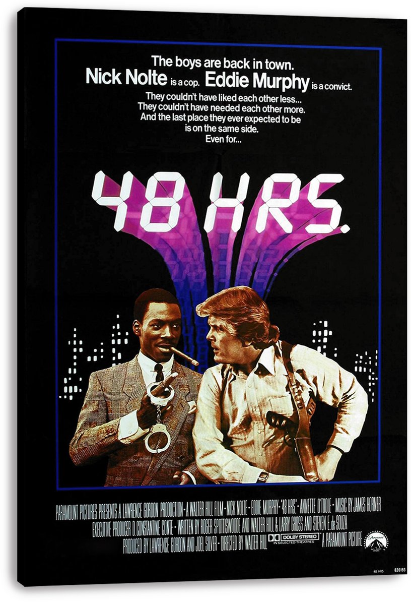 48 Hrs. Movie Poster Nick Nolte Eddie Murphy Decorative Painting (paper and canvas) art poster printing print