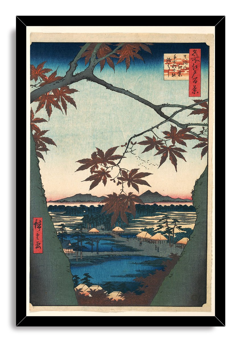 Japanese Autumn Landscape Ukiyo-e Maple Trees Decorative Painting (paper and canvas) art poster printing print