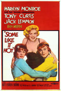 "Some Like It Hot" Movie Poster featuring Marilyn Monroe, Tony Curtis, and Jack Lemmon Decorative Painting (paper and canvas) art poster printing print