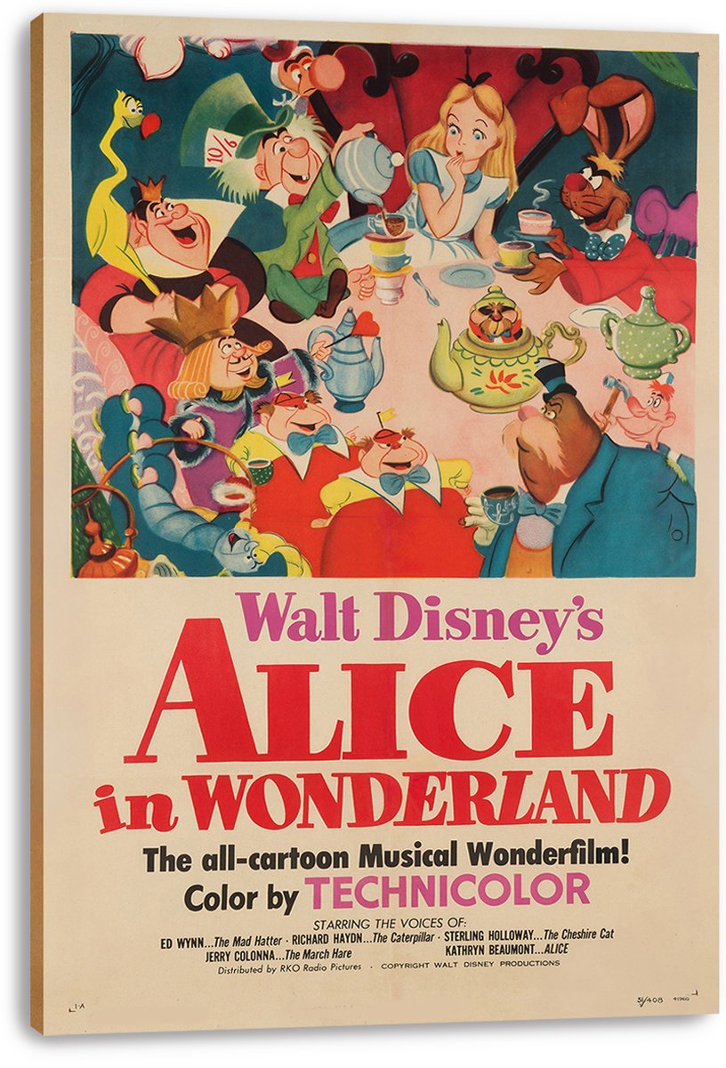 Walt Disney's Alice in Wonderland Movie Poster Decorative Painting (paper and canvas) art poster printing print