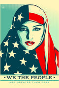 Patriotic Woman in Hijab Decorative Painting (paper and canvas) art poster printing print