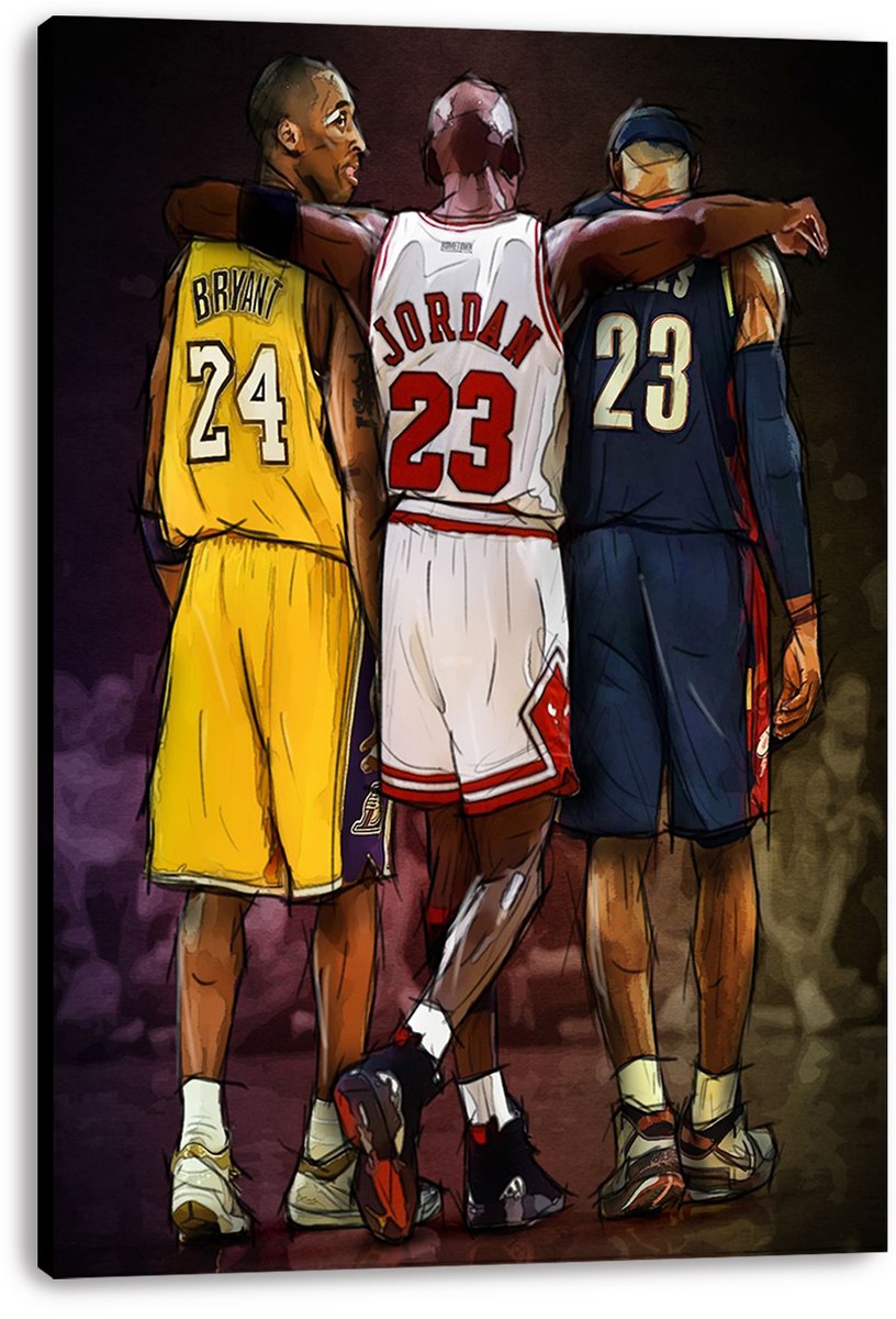 NBA Legends Kobe Jordan LeBron Decorative Painting (paper and canvas) art poster printing print